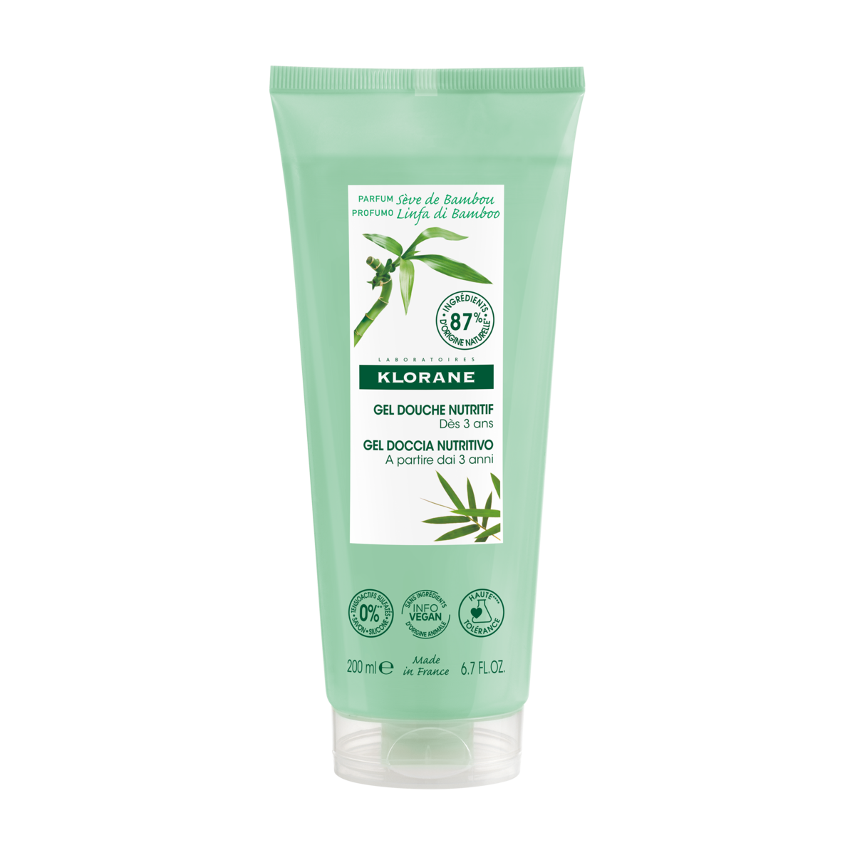 Klorane Gel douche au parfum Sève de Bambou 200 ml