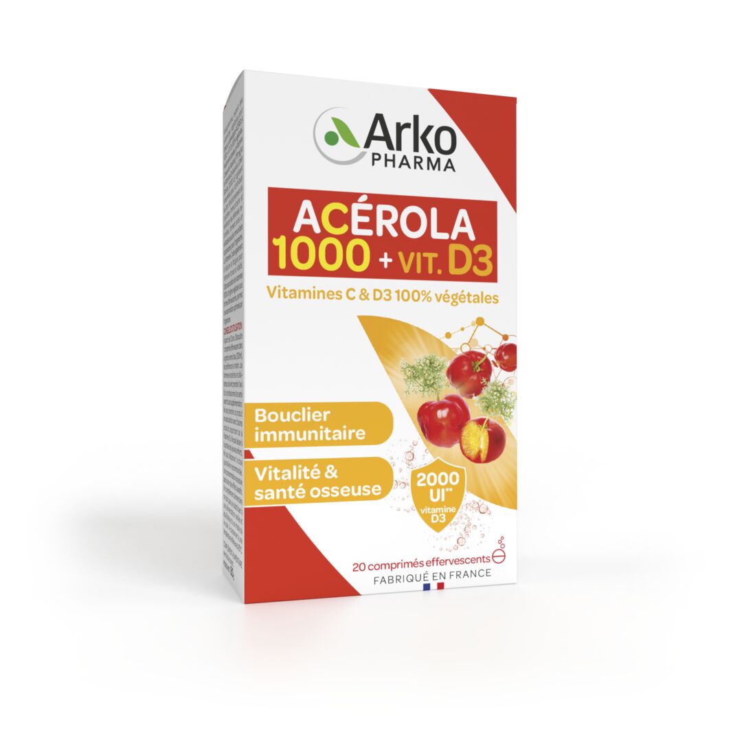 Arkopharma Acérola 1000 + Vit.D3 20 comprimés