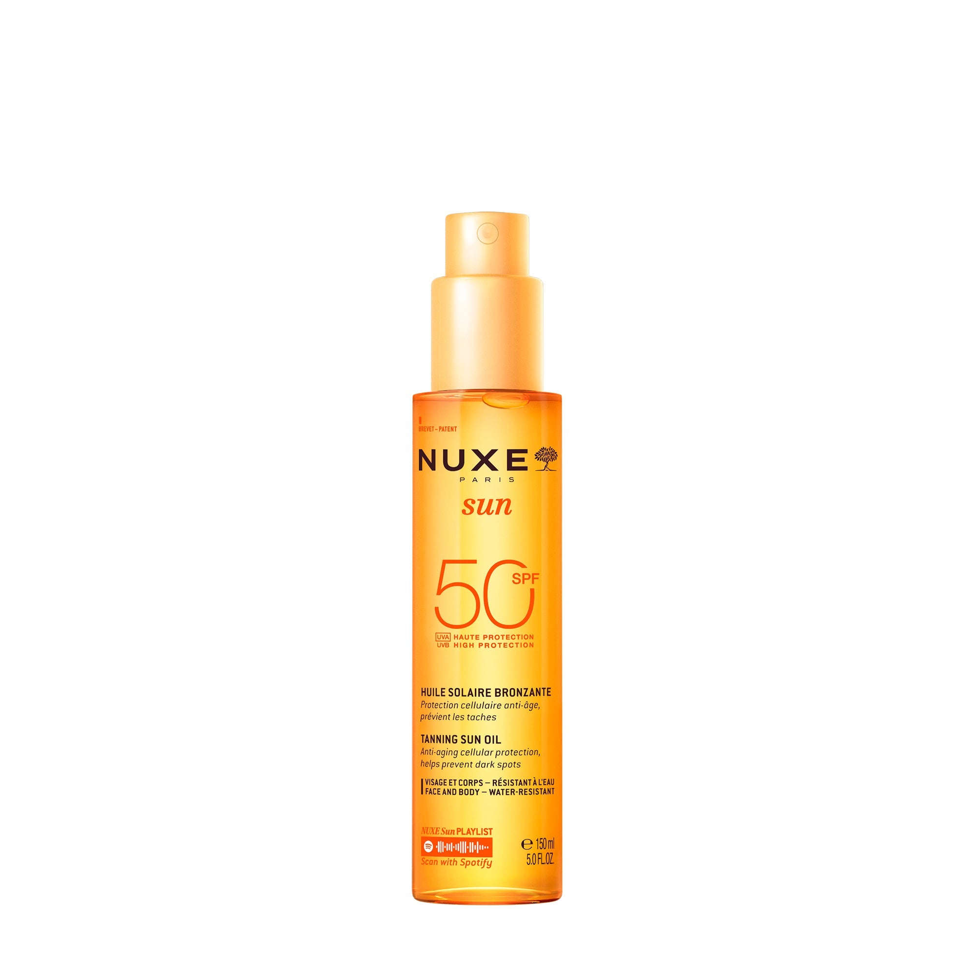 Nuxe Huile Solaire Bronzante Haute Protection SPF50 visage et corps 150 ml