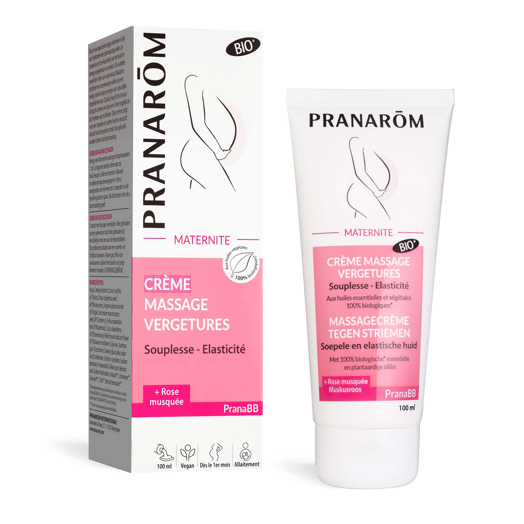 Pranarôm Crème - massage vergetures BIO 100 ml