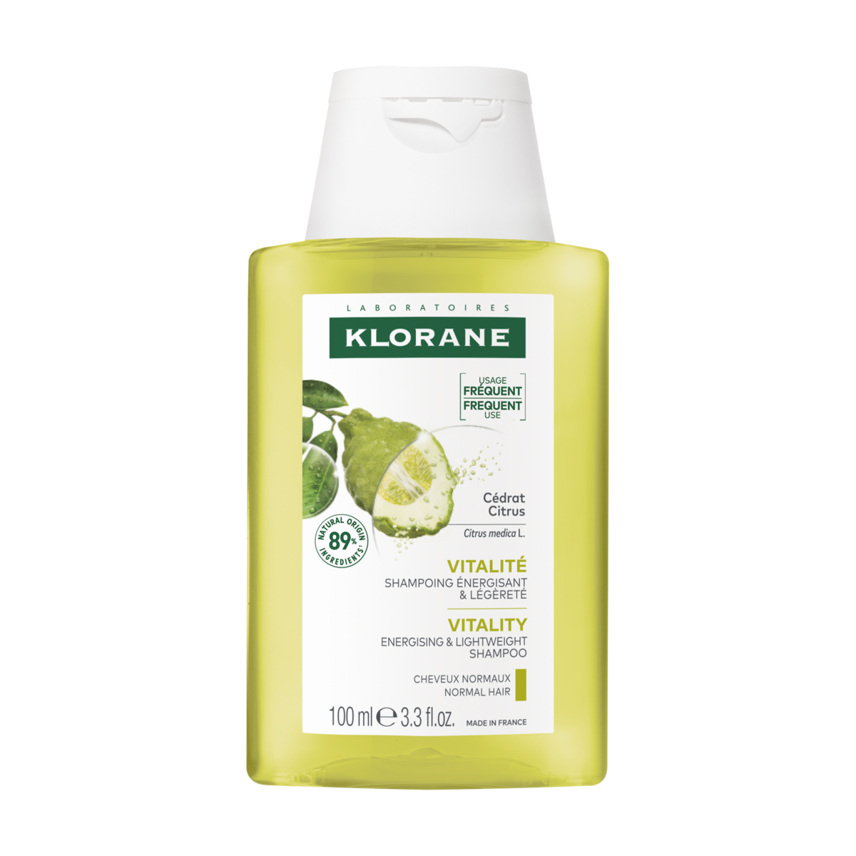 Klorane Vitalité Shampoing énergisant et légèreté 100 ml