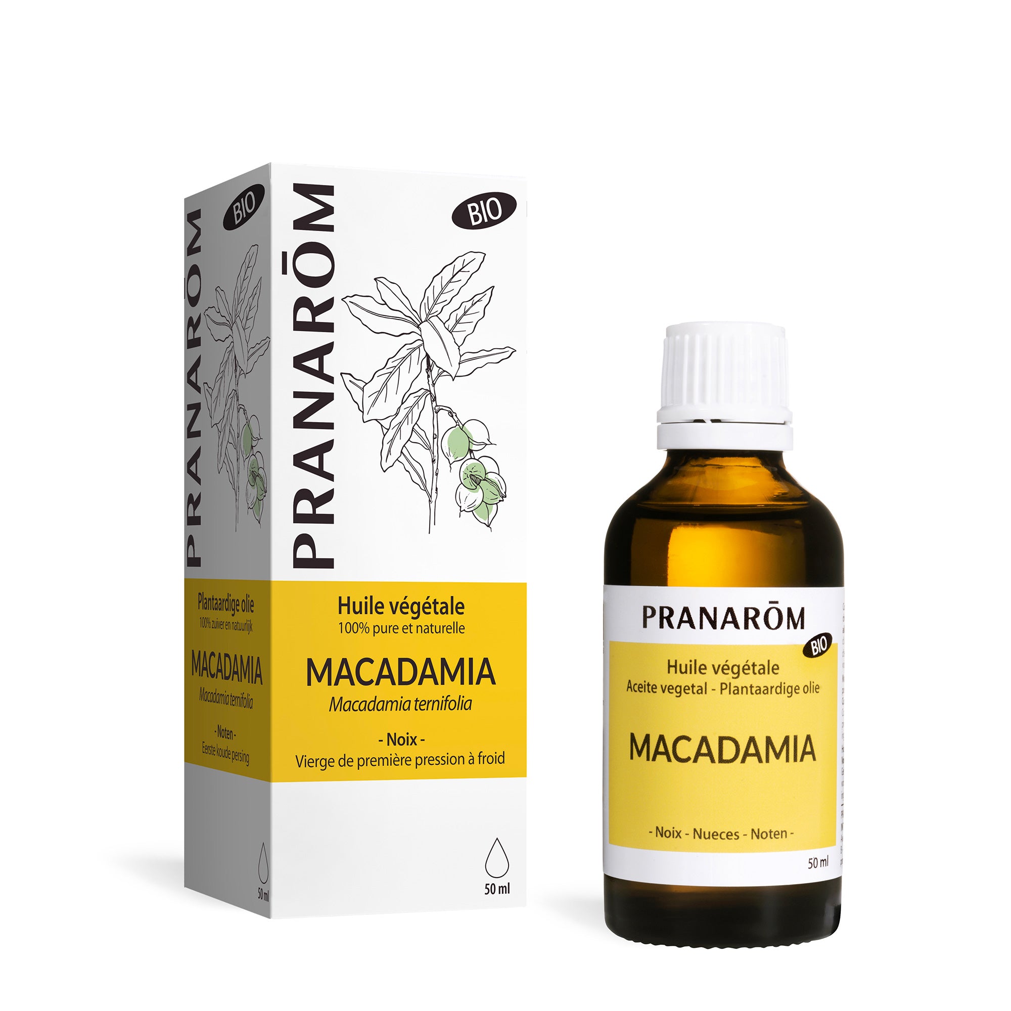 Pranarôm Huile végétale de Macadamia BIO 50 ml