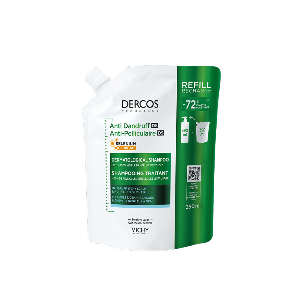 Vichy Dercos Dercos Shampooing Recharge Anti-pelliculaire DS – Cheveux Normaux À Gras 390 ml