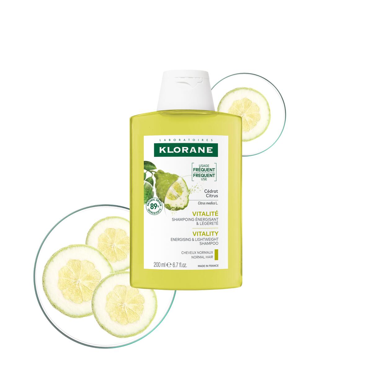 Klorane Vitalité Shampoing énergisant et légèreté 200 ml