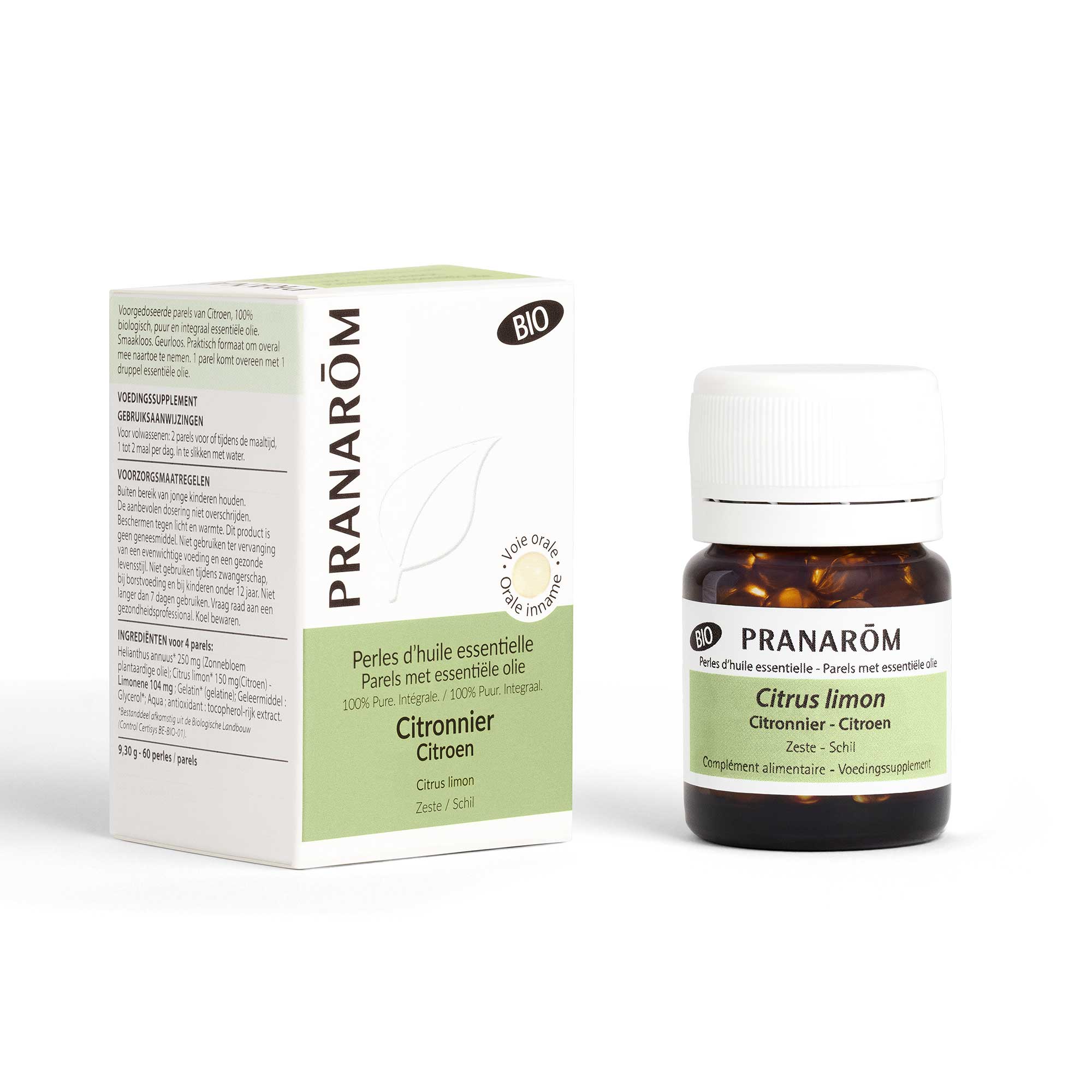Pranarôm Perles d'Huile essentielle de citronnier BIO