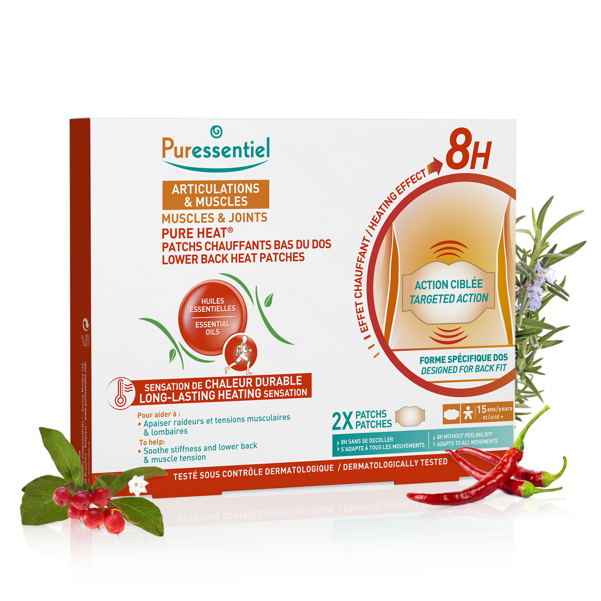 Puressentiel Patchs chauffants bas du dos Pure Heat® Articulations & Muscles 2 patchs