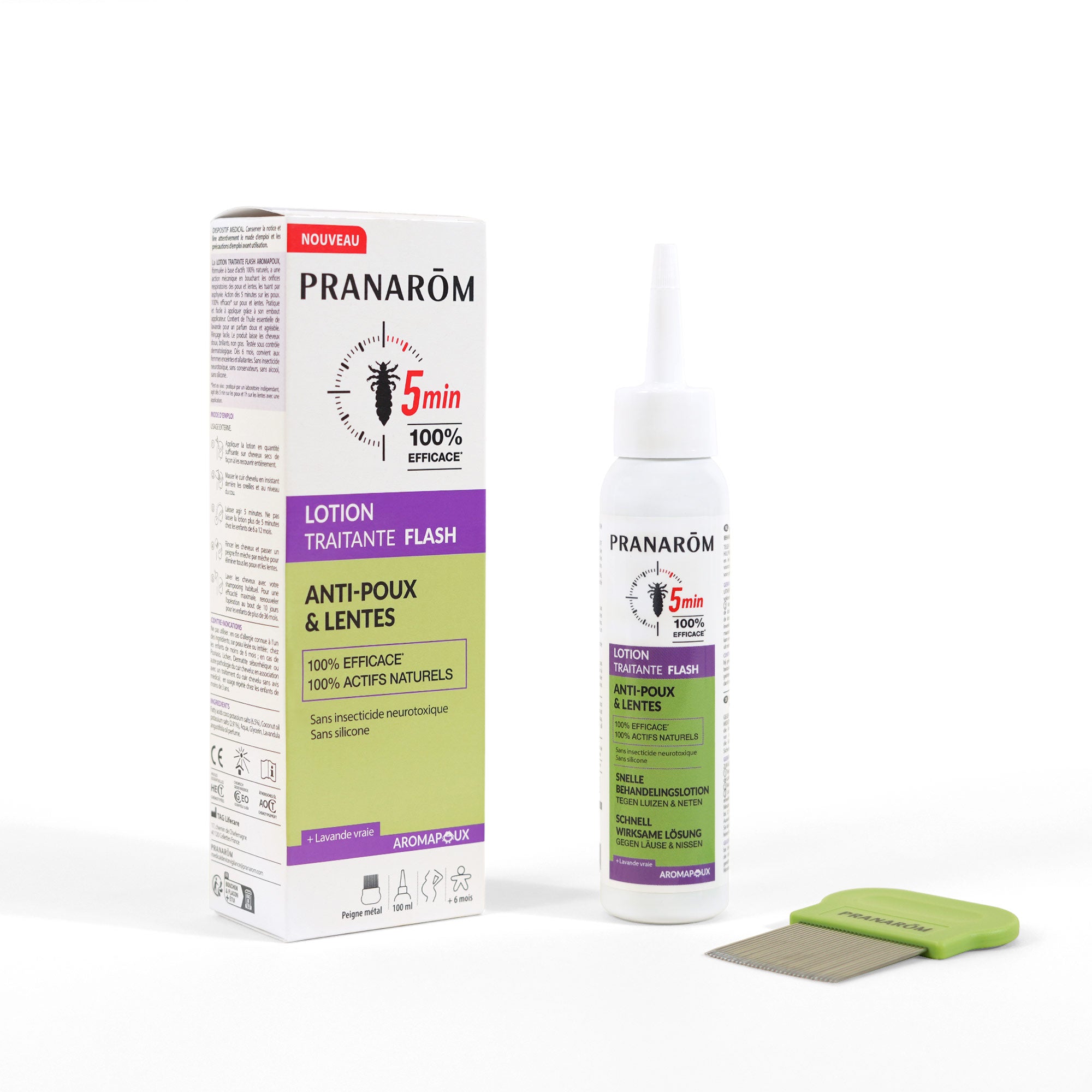 Pranarôm Lotion traitante FLASH anti-poux et lentes 100 ml