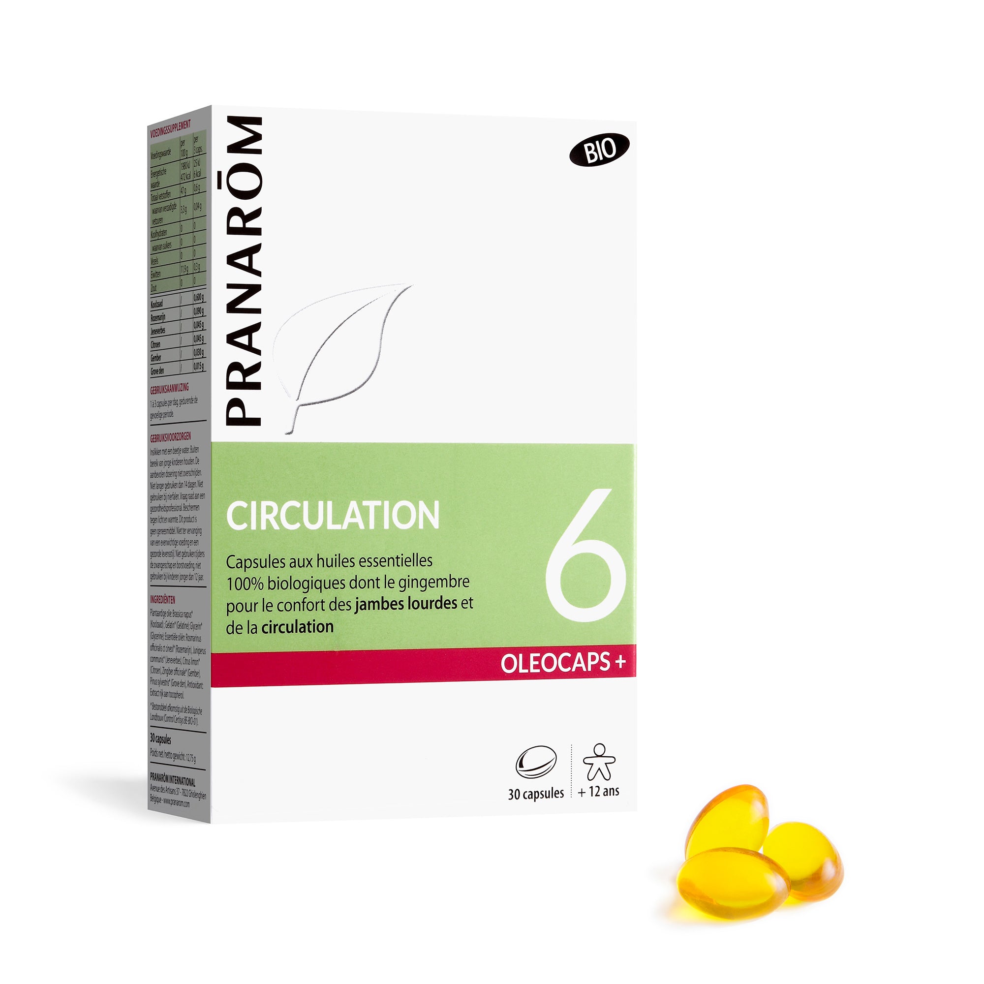 Pranarôm Oleocaps n°6 - Circulation BIO 30 capsules