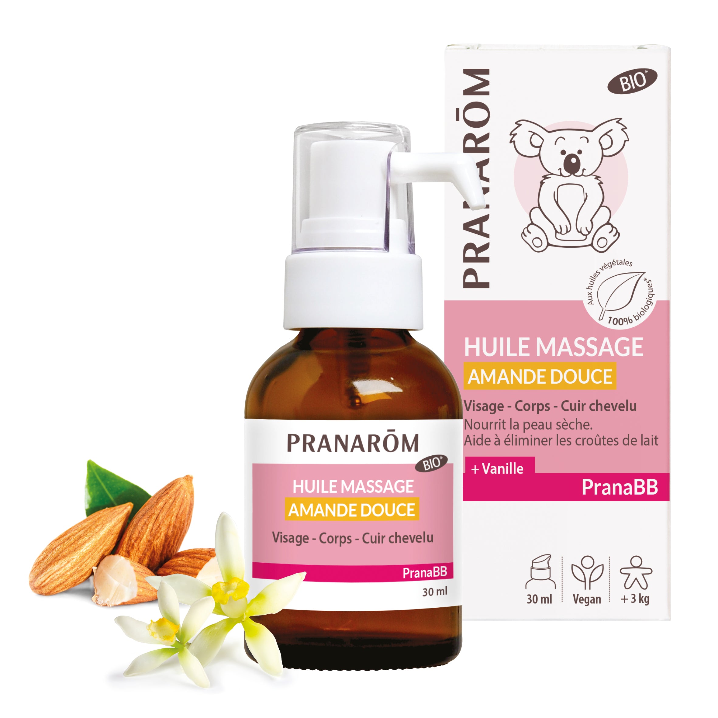 Pranarôm Huile massage - Amande douce BIO