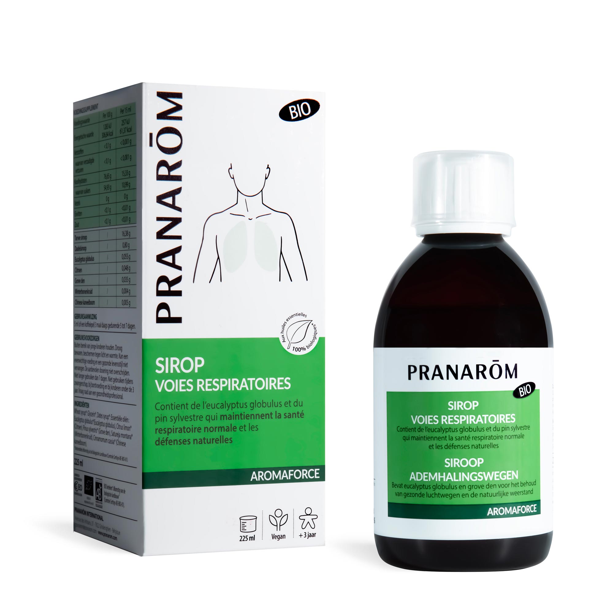 Pranarôm Sirop pour les voies respiratoires BIO 225 ml