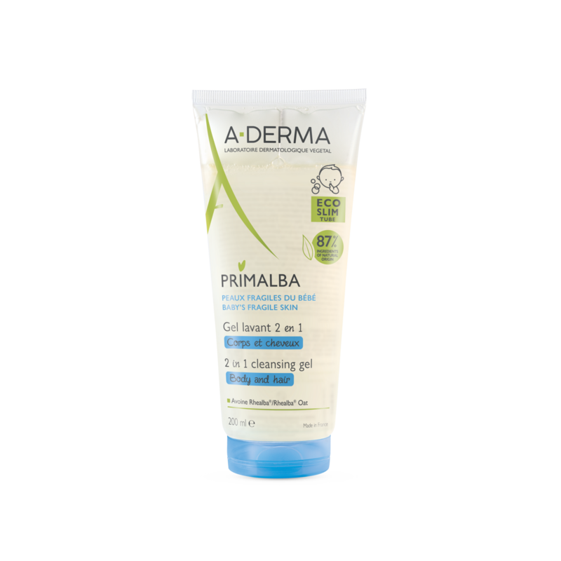A-Derma Primalba Gel lavant 2 en 1 bébé corps et cheveux 200 ml