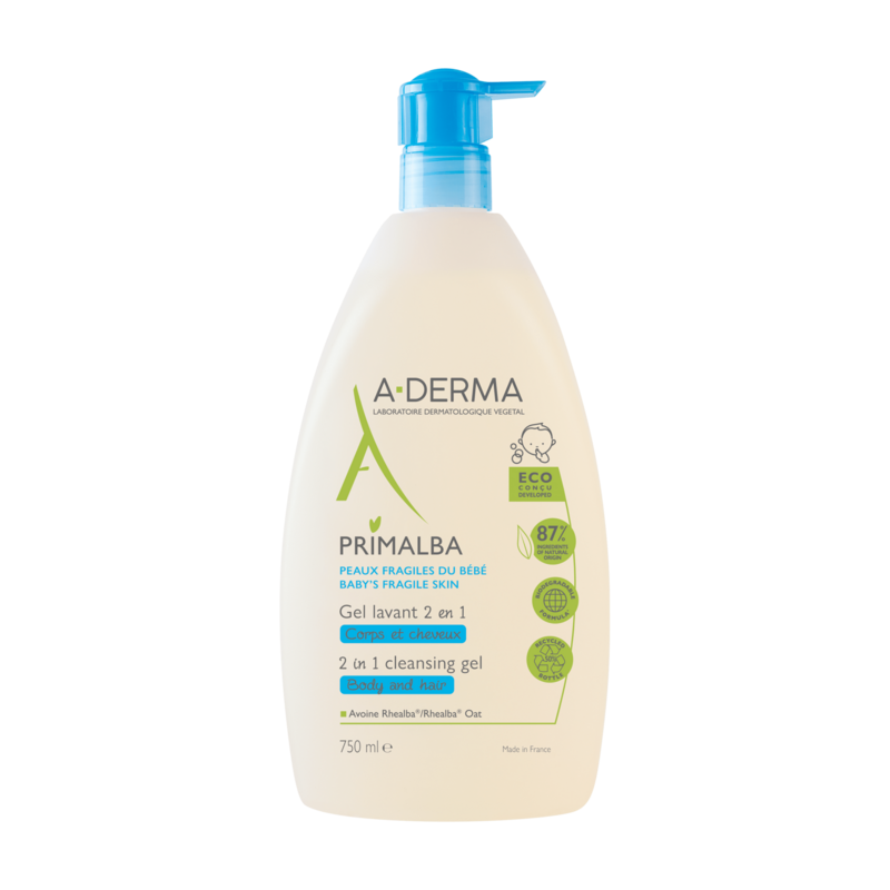A-Derma Primalba Gel lavant 2 en 1 bébé corps et cheveux 750 ml
