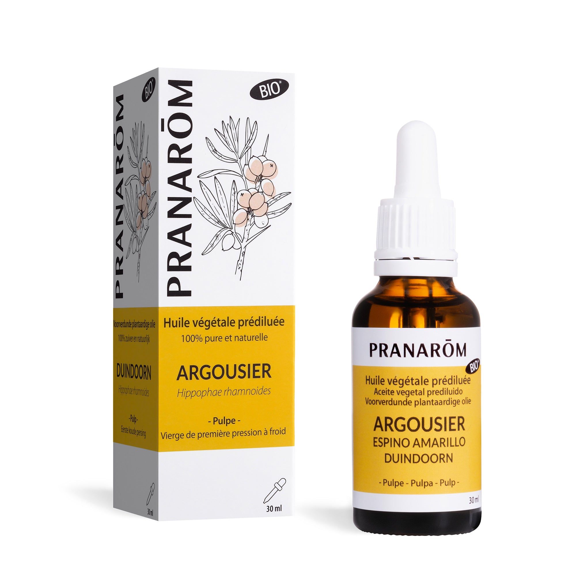 Pranarôm Huile végétale d'Argousier BIO 30 ml
