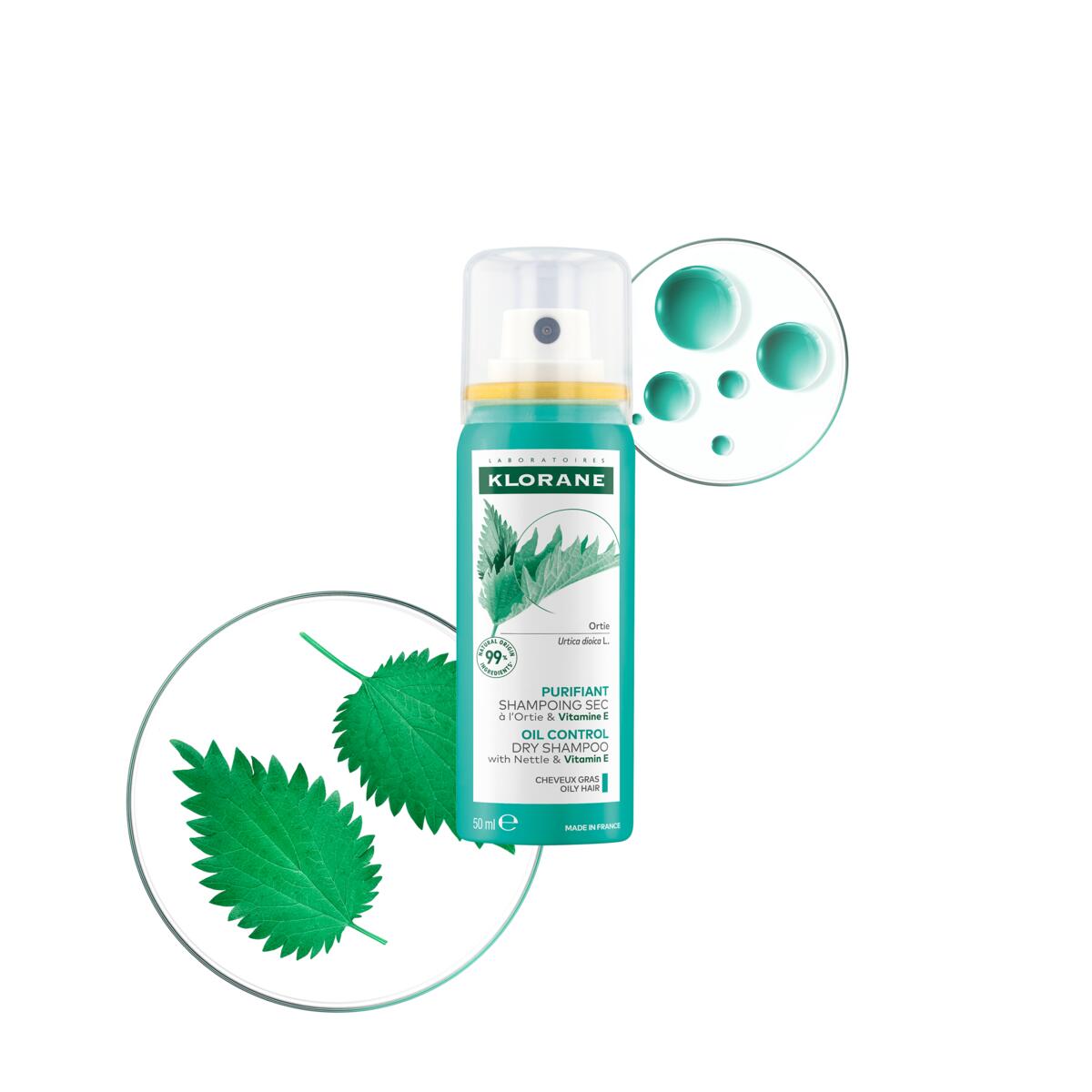 Klorane Purifiant Shampoing sec à l'Ortie et Vitamine E 150 ml