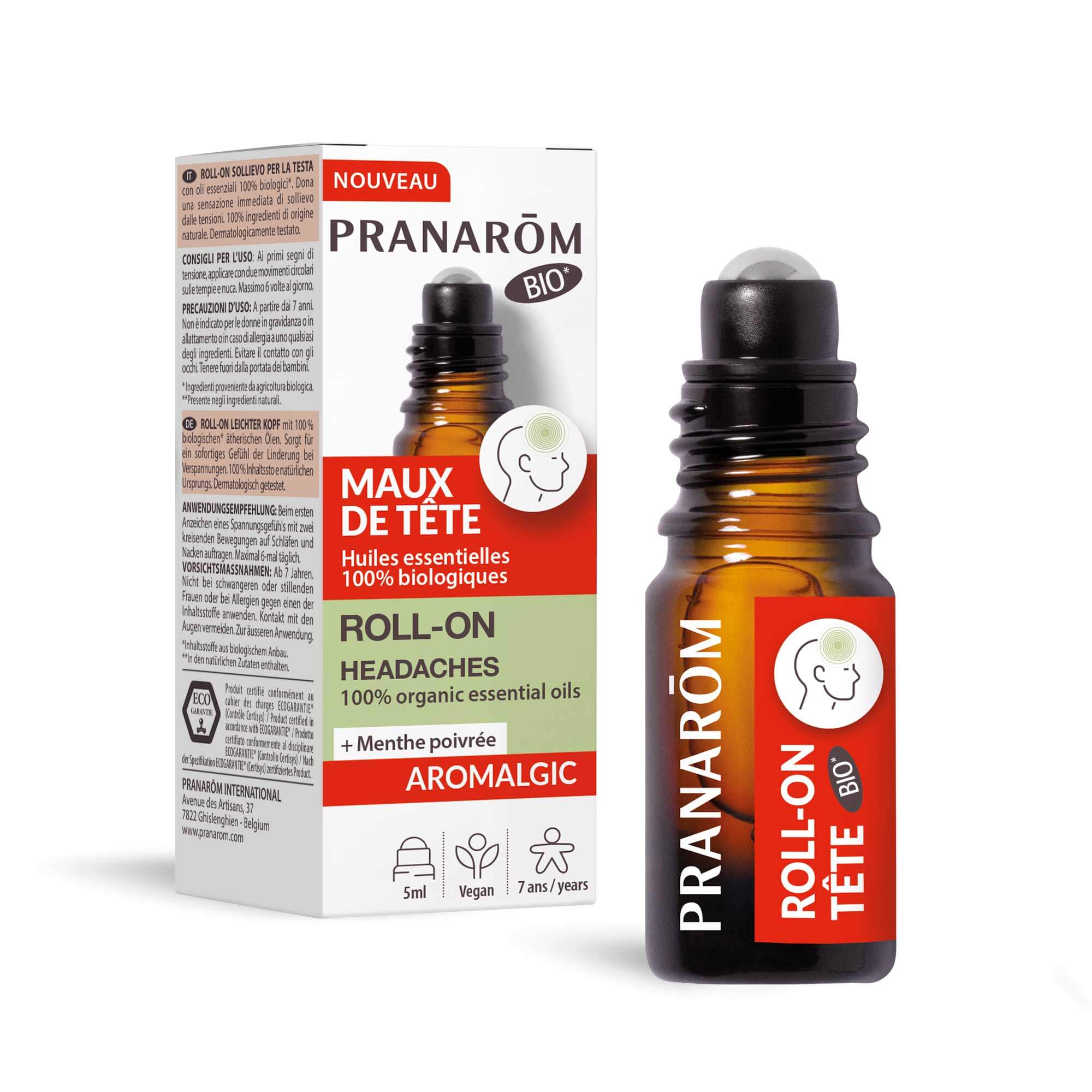 Pranarôm Roll-on maux de tête BIO 5 ml