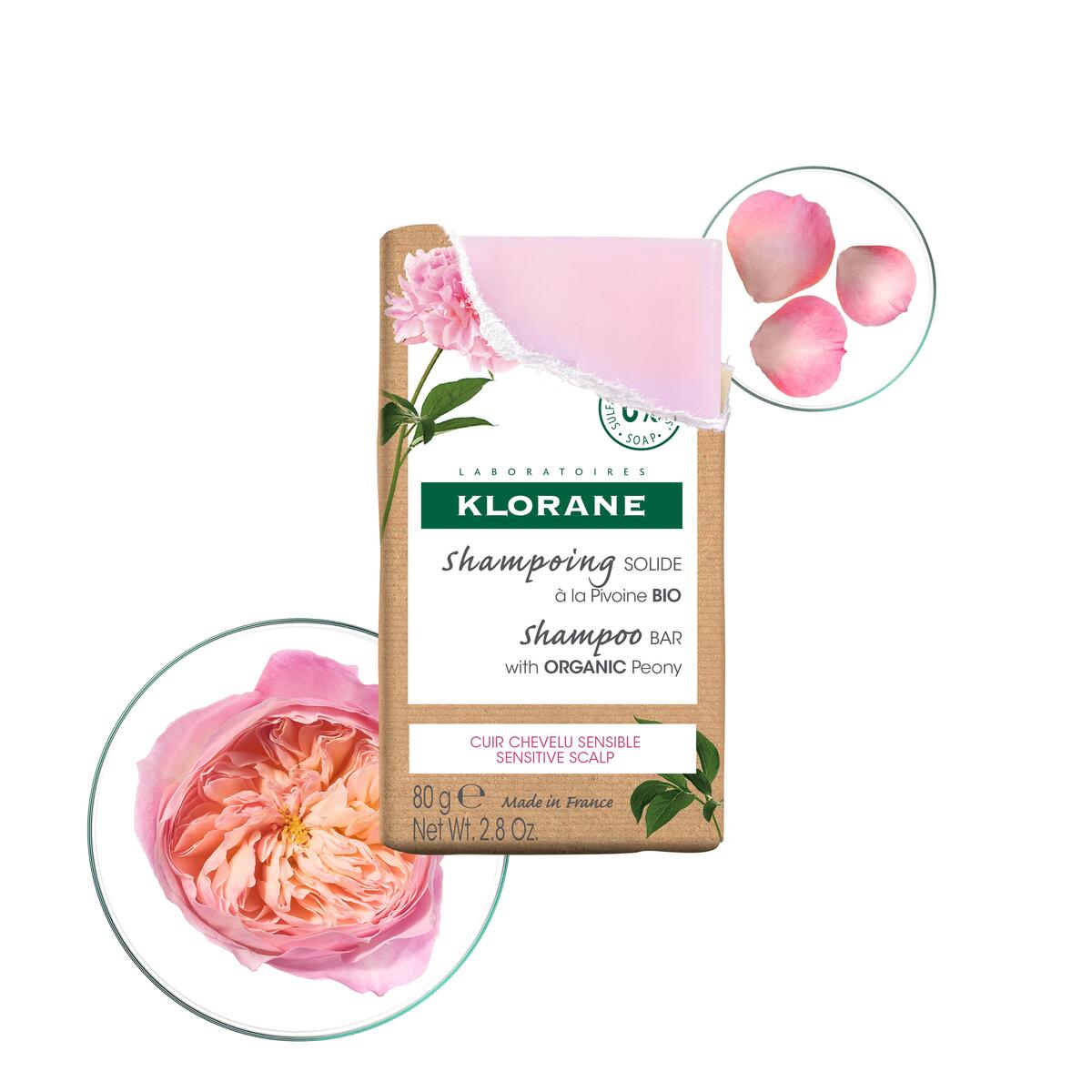 Klorane Shampoing solide à la Pivoine BIO 80gr