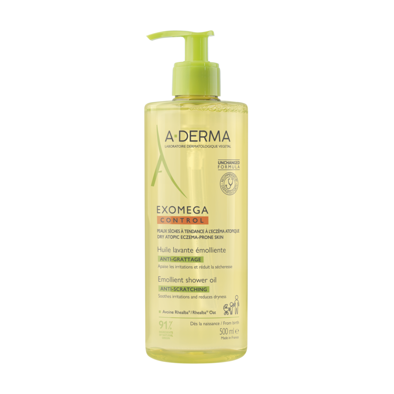 A-Derma Exomega Control Huile lavante émolliente anti-grattage 500 ml