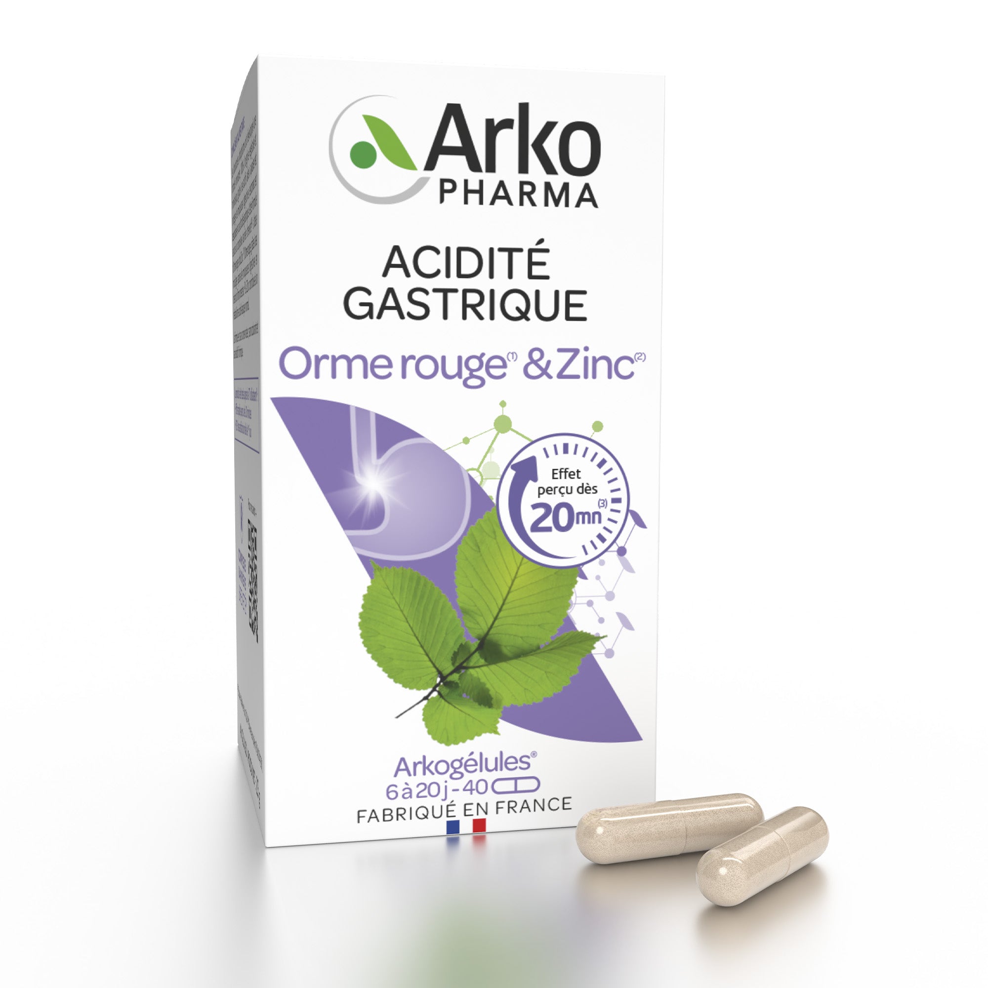 Arkopharma Arkogélules® Orme rouge et Zinc 40 gélules