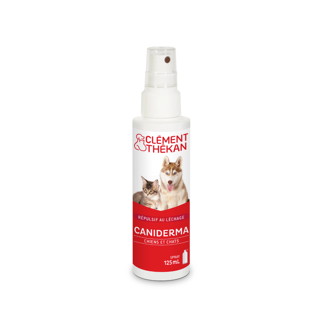 Clément Thékan Caniderma Spray répulsif léchage Chien et chat 125 mL