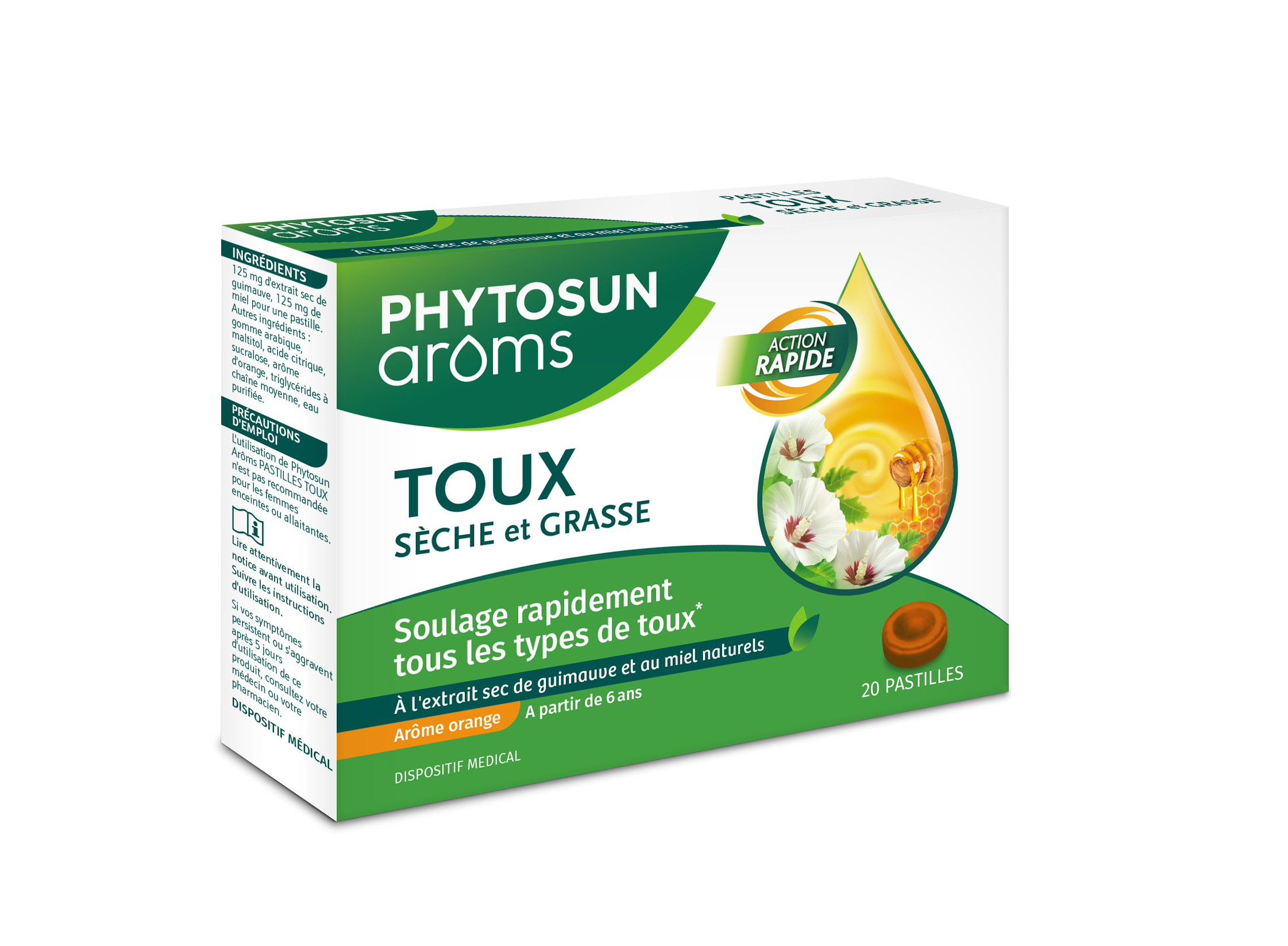 Phytosun Arôms Pastilles toux sèche et grasse 20 pastilles à sucer
