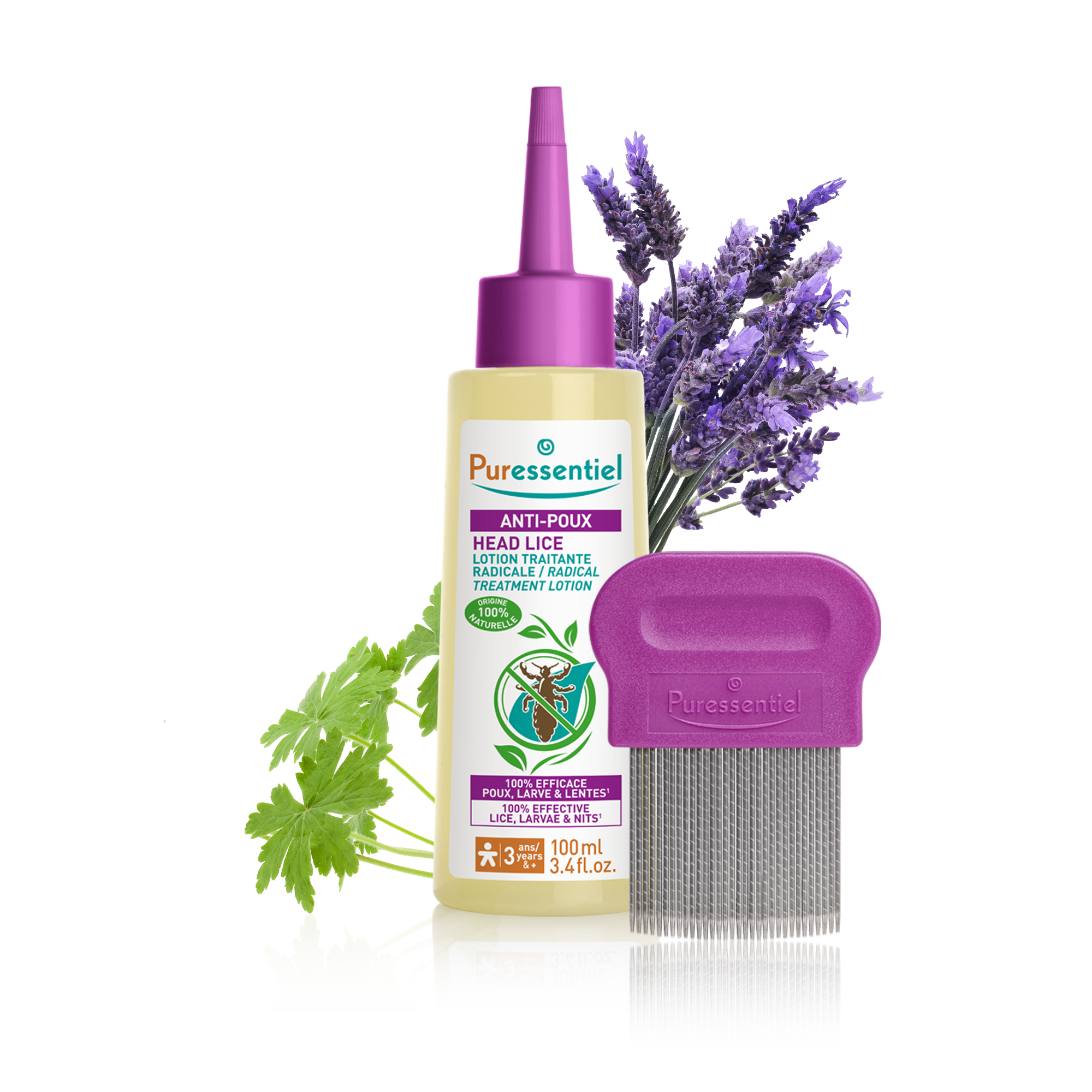 Puressentiel Lotion traitante radicale Anti-Poux avec peigne 100 ml