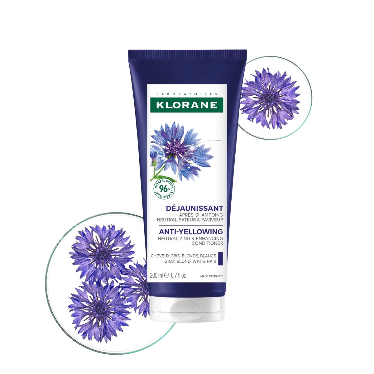 Klorane Déjaunissant Après-Shampoing neutralisateur et raviveur 200 ml