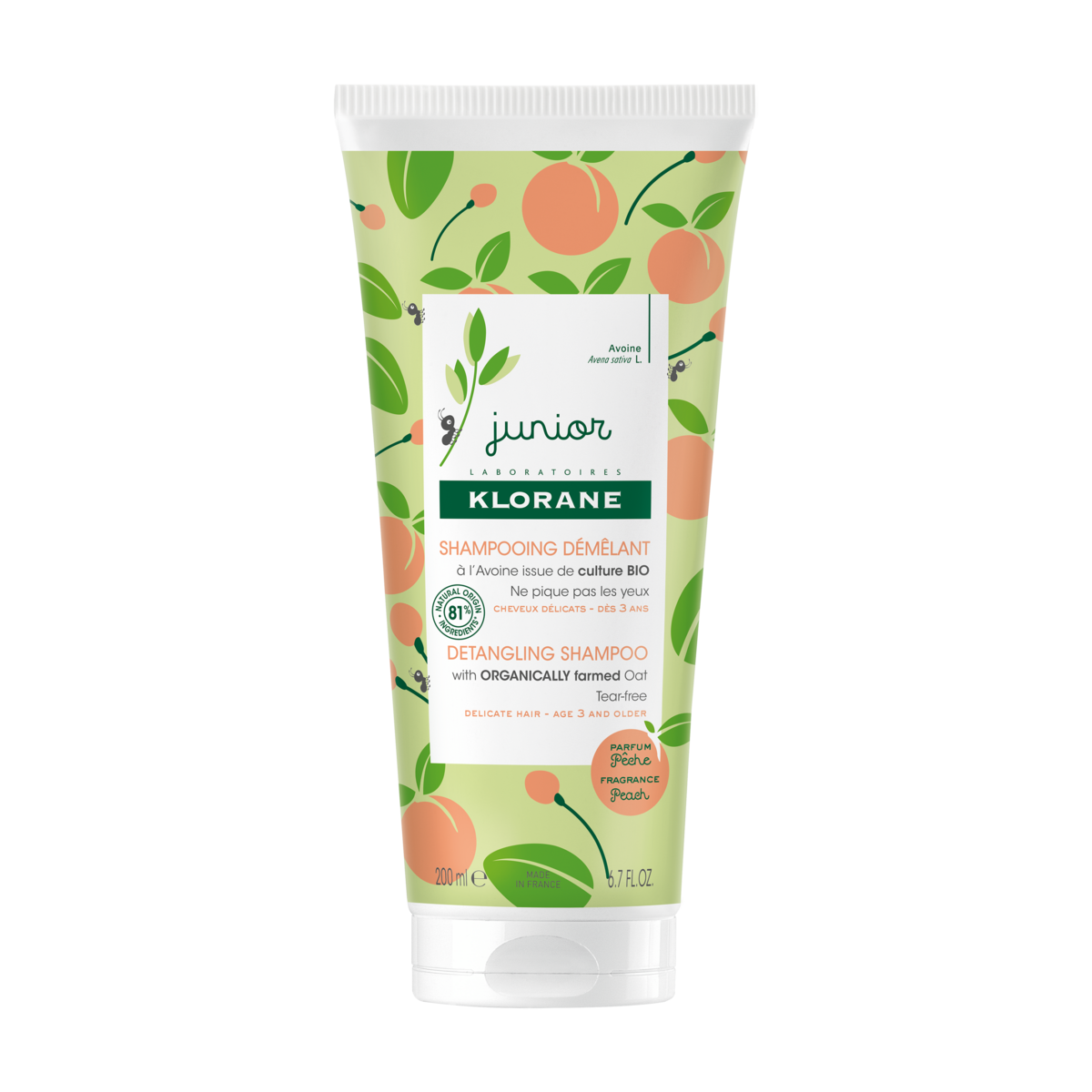 Klorane Shampoing Démêlant - Parfum Pêche 200 ml