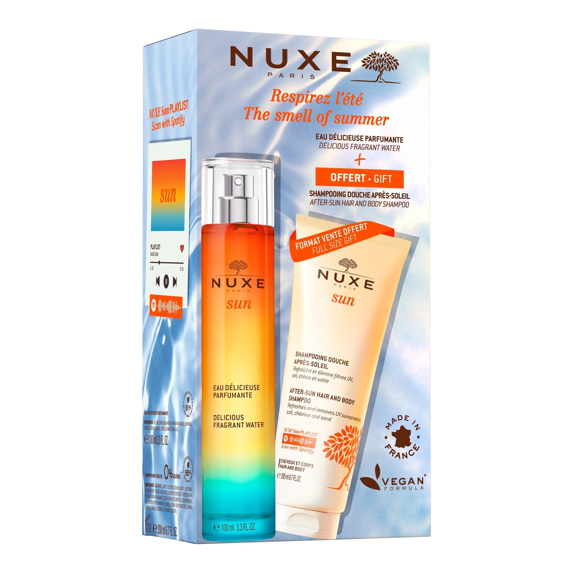 Nuxe Kit Eau Délicieuse Parfumante 100 ml et Shampooing Douche 200 ml offert