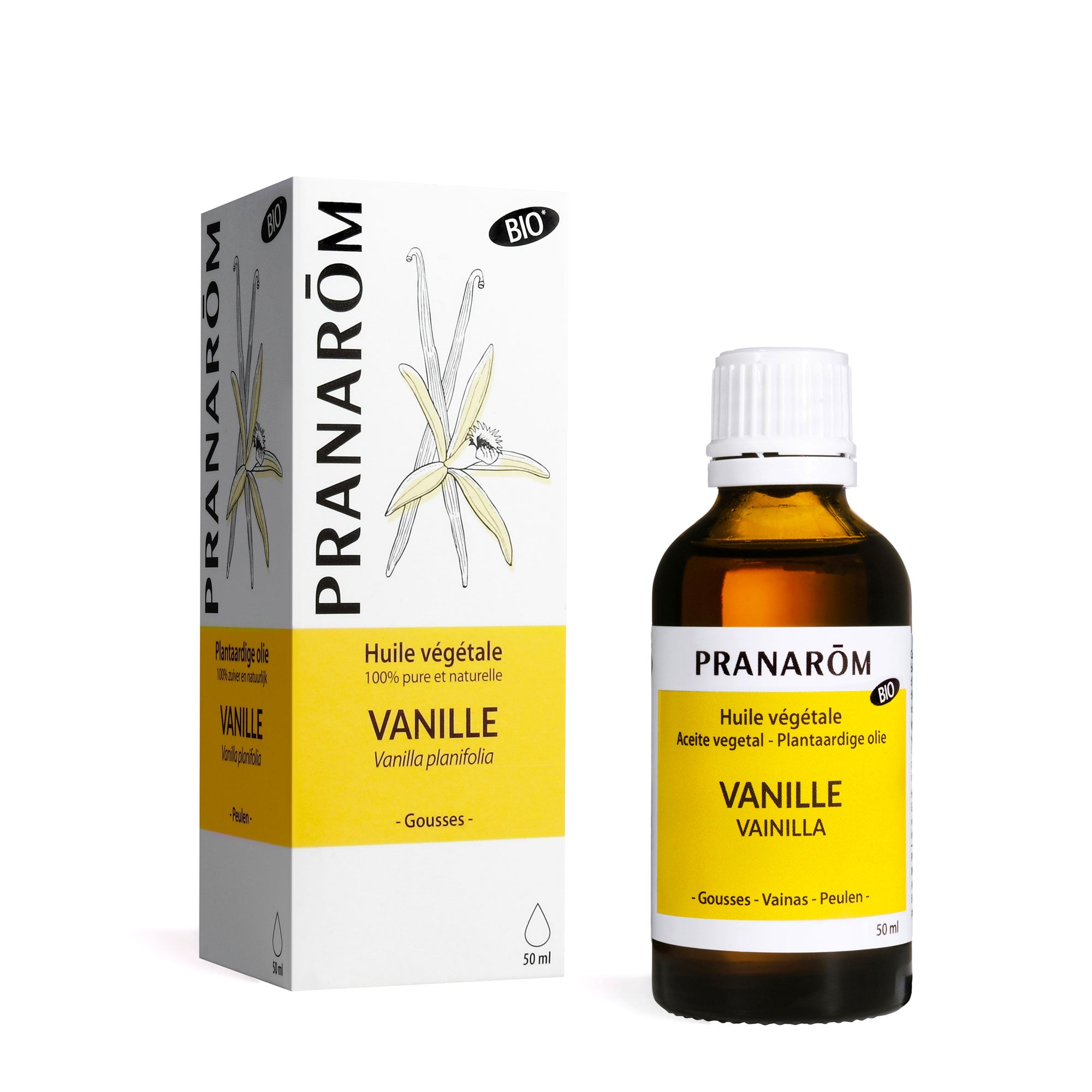 Pranarôm Huile végétale de Vanille BIO 50 ml